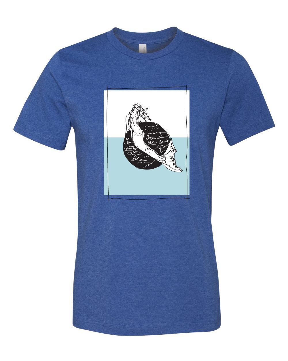 MERMAID WHITE PATCH OCEAN CONSERVATION Jersey T Shirt